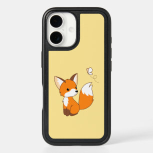 Cute Little Fox Watching Butterfly iPhone 16 Case