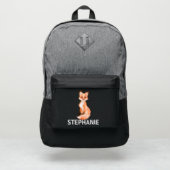 Cute Little Fox Watercolor personalized Name Port Authority® Backpack (Front)