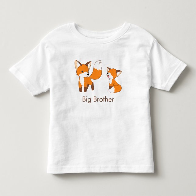 Cute Little Foxes - Big Brother Toddler T-shirt (Front)