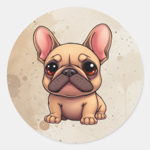 Cute Little French Bulldog Pet Dog Animal Classic Round Sticker