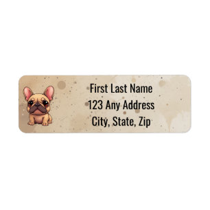 Cute Little French Bulldog Pet Dog Animal Label