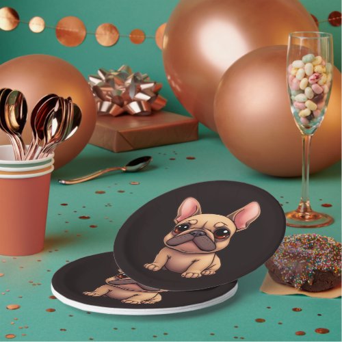 Cute Little French Bulldog Pet Dog Animal Paper Plates