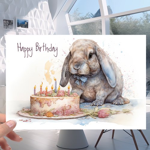 Cute Little French Lop Bunny Rabbit _ birthday Card