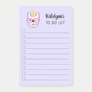 Cute Little Frenchie Unicorn   Purple Personalized Post-it Notes