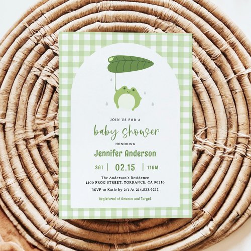 Cute Little Frog Baby Shower Invitation