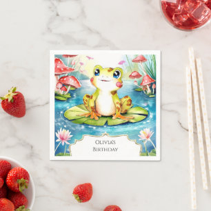 Cute Little Frog Birthday Napkins