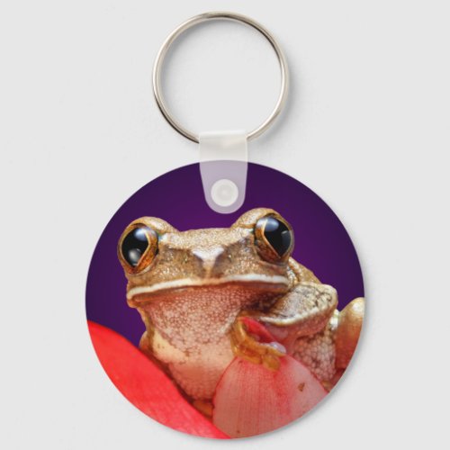 Cute Little Frog Purple Keychains