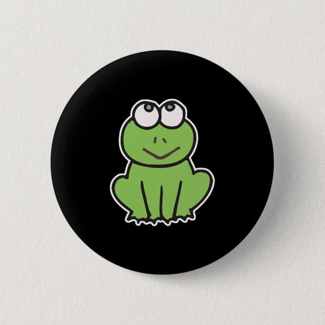 cute little froggy frog pinback button (Front)