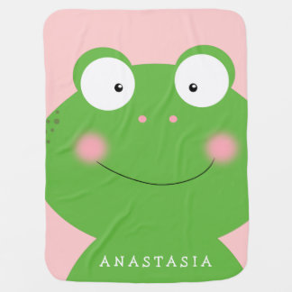 Cute Little Froggy Personalized Baby Blanket