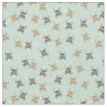 Cute Little Frogs Natural Green Fabric