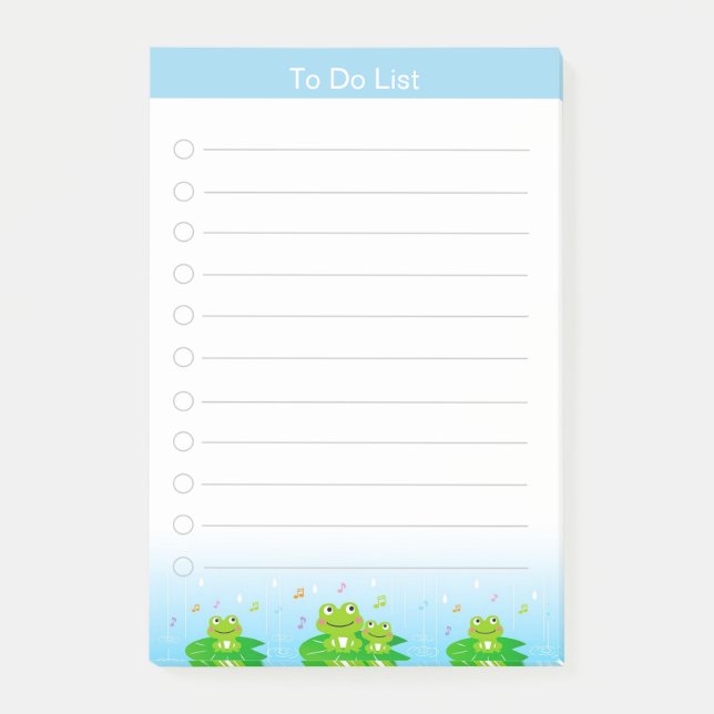 Cute Little Frogs To Do List Notes (Front)