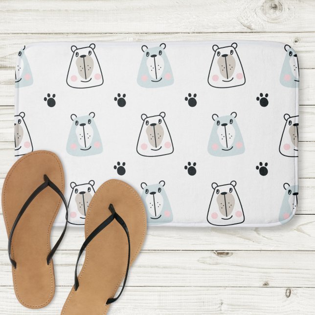 Cute little funny bear kids bathroom bath mat (Creator Uploaded)