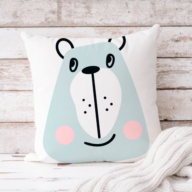 Cute little funny bear throw pillow (Creator Uploaded)