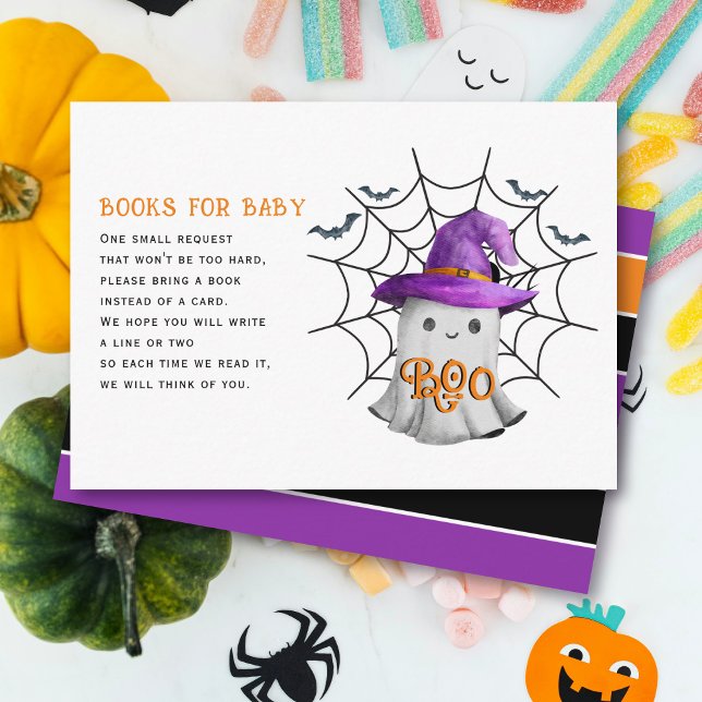 Cute little ghost books for baby baby shower enclosure card (Creator Uploaded)