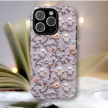 Cute Little Ghost Floral 3D Phone Case