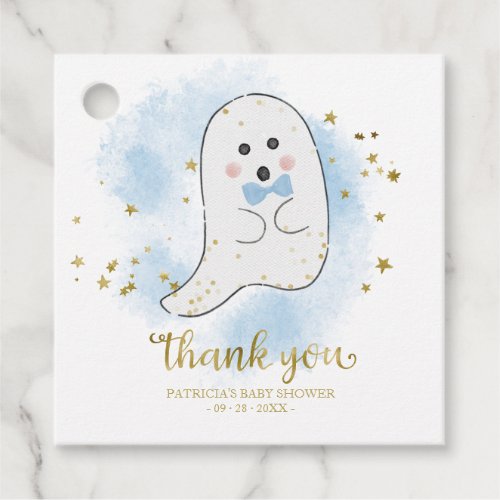 Cute Little Ghost Halloween Baby Shower Thank Favo Favor Tags