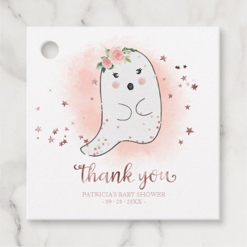 Cute Little Ghost Halloween Baby Shower Thank Favor Tags