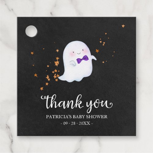 Cute Little Ghost Halloween Baby Shower Thank You  Favor Tags