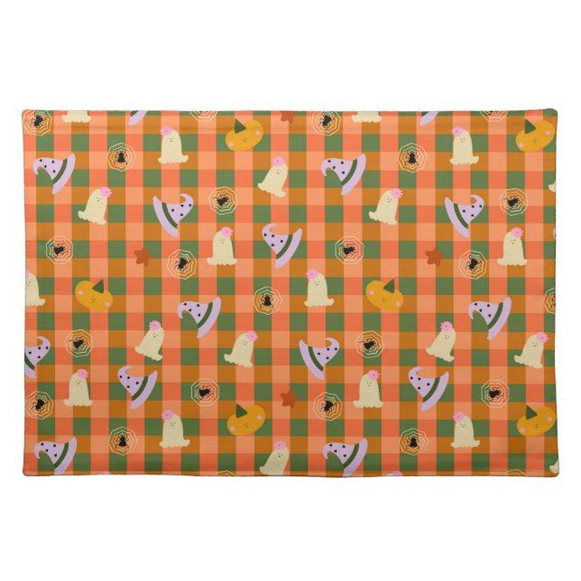 Cute little ghost Halloween Cloth Placemat (Front)