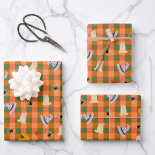 Cute Little Ghost Halloween Wrapping Paper Sheets