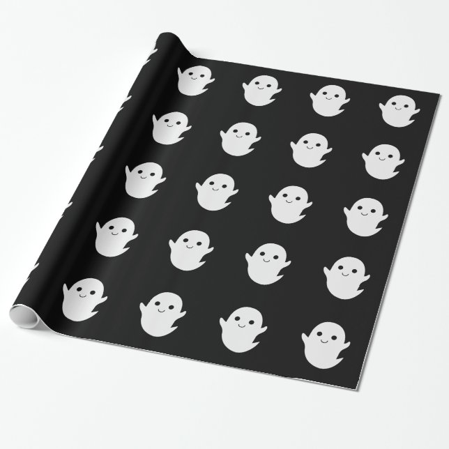 Cute little ghost wrapping paper (Unrolled)
