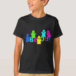 Cute Little Ghosts and BOO!! in vibrant colors T-Shirt