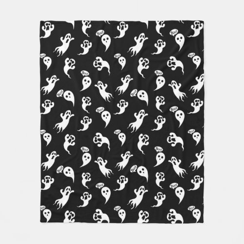 Cute little Ghosts Scary Fun Halloween  Fleece Blanket