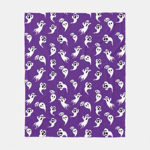 Cute little Ghosts Scary Fun Halloween  Fleece Blanket