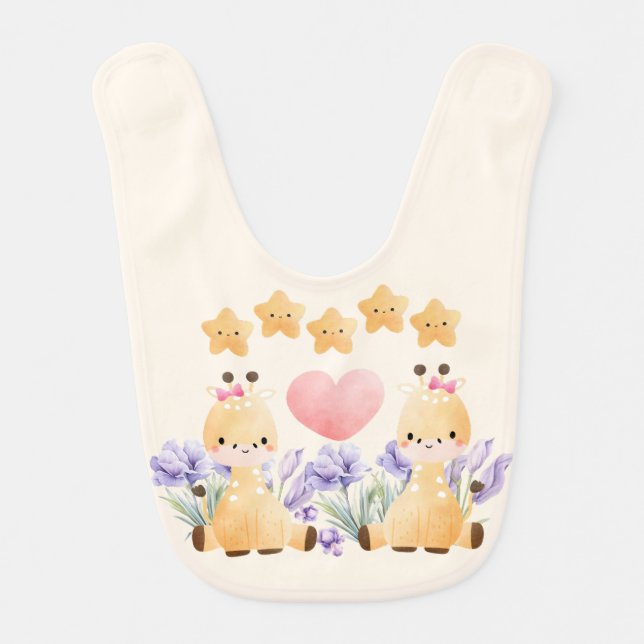 Cute Little Giraffe Baby Bib (Front)