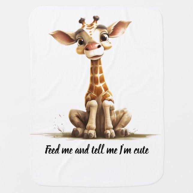 Cute little giraffe baby blanket (Front)