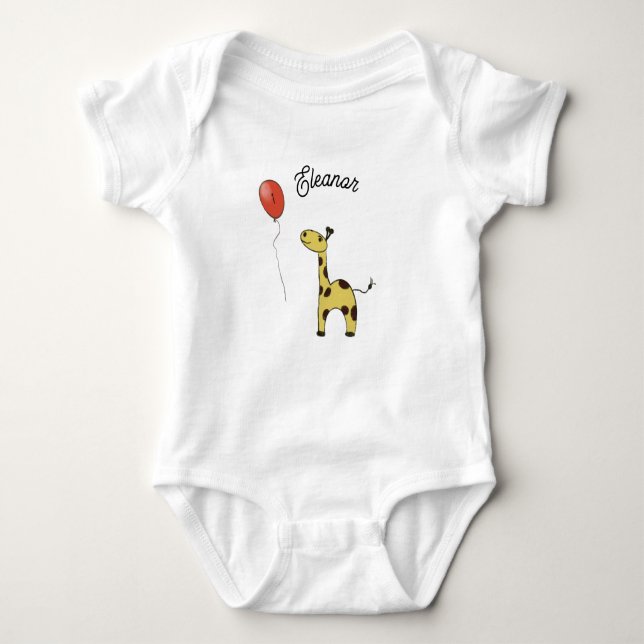Cute little giraffe baby bodysuit (Front)