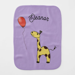 Cute little giraffe baby burp cloth