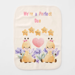 Cute Little Giraffe Burp Cloth Perfect Duo