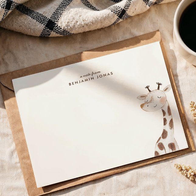Cute Little Giraffe Kids Stationery Note Card (Creator Uploaded)