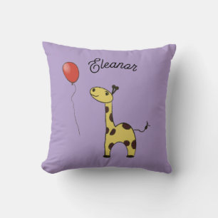 Cute little giraffe throw pillow