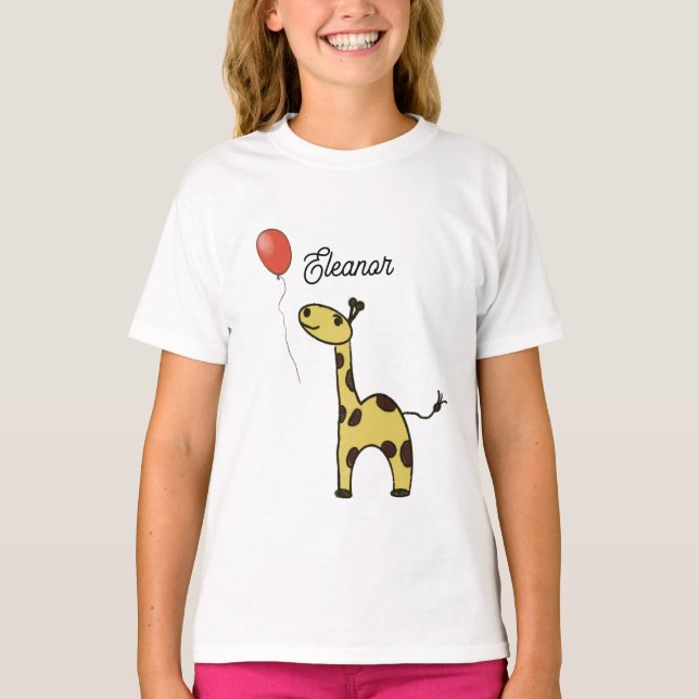 cute little giraffe with balloons Shirt (Front)