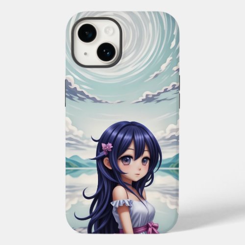 Cute Little Girl And Clouds Anime Case_Mate iPhone 14 Case