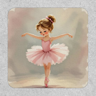 Cute Little Girl Ballerina in Pink Tutu Patch