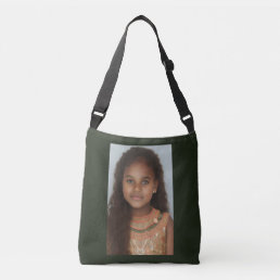 Cute little girl brown skin brown curls crossbody bag