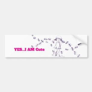 Cute little girl bumper sticker
