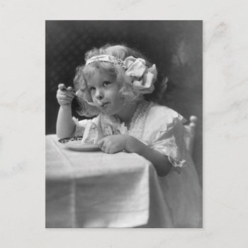 Cute Little Girl Eating Ice Cream Postcard by HTMimages at Zazzle