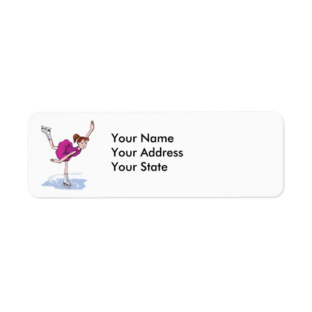 cute little girl figure skater spinning label (Front)