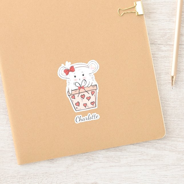 Cute Little Girl Hamster Trendy Sticker (Notebook)