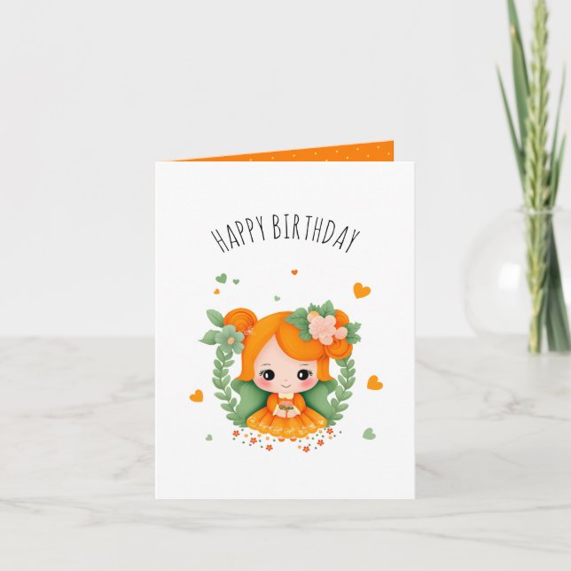 Cute little girl holiday card (Front)