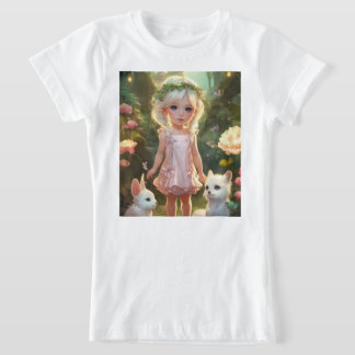 Cute little girl in magic garden T-Shirt