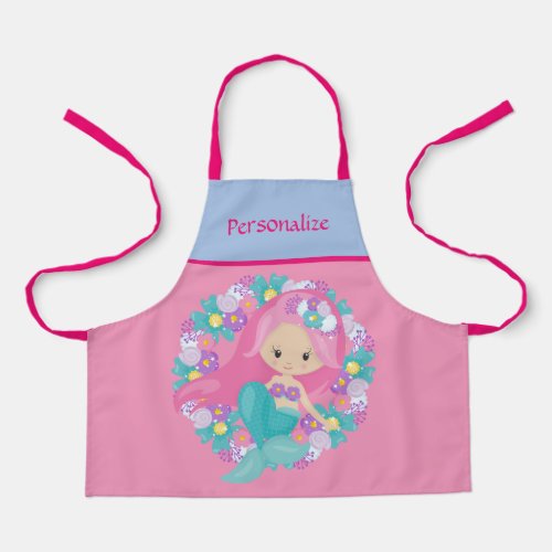 Cute Little Girl Mermaid Child Personalized Apron