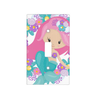 Cute Little Girl Mermaid Ocean Sea Child Light Switch Cover