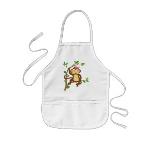 Cute Little Girl Monkey Kids' Apron