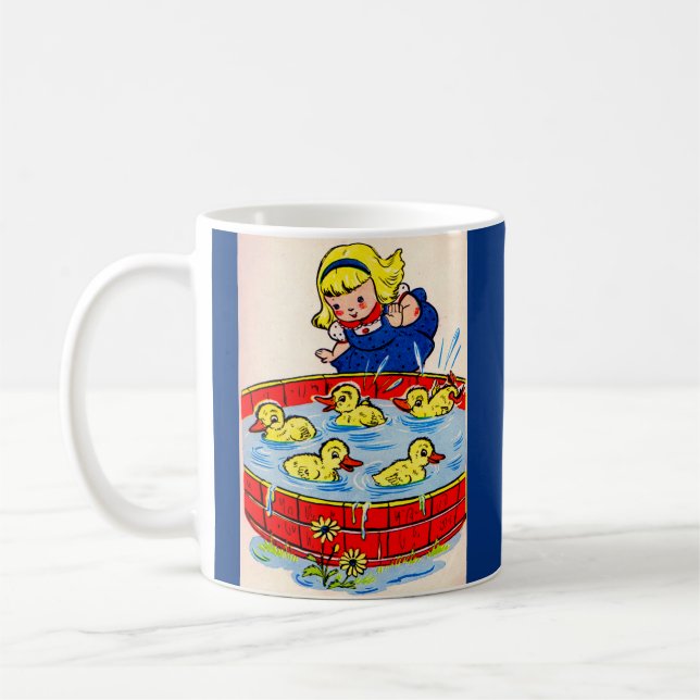 cute little girl with a tub full of ducklings coffee mug (Left)