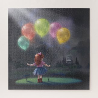 Cute Little Girl with Balloons